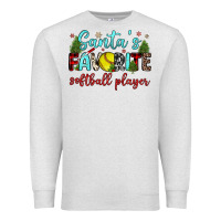 Oatmeal Heather santa s favorite softball player Premium Sweatshirt - JahusDesignShop