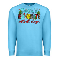Ocean Blue santa s favorite softball player Premium Sweatshirt - JahusDesignShop