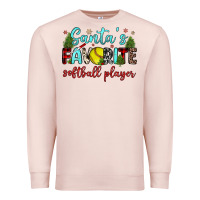 Pale Pink santa s favorite softball player Premium Sweatshirt - JahusDesignShop