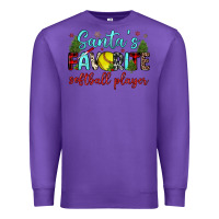 Purple santa s favorite softball player Premium Sweatshirt - JahusDesignShop