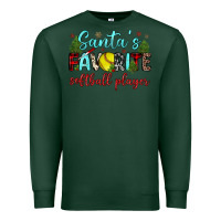 Sports Green santa s favorite softball player Premium Sweatshirt - JahusDesignShop