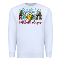 White santa s favorite softball player Premium Sweatshirt - JahusDesignShop