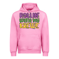 Fuchsia Pink rollin with my krewe Urban Hoodie - MaliasSmallBusiness