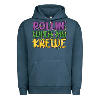 Pigment Midnight Navy rollin with my krewe Urban Hoodie - MaliasSmallBusiness