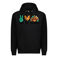 Black peace love thankful turkey Premium Hoodie - Jasminsmagicworld