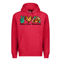 Cardinal peace love thankful turkey Premium Hoodie - Jasminsmagicworld