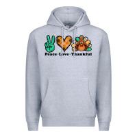 Heather Grey peace love thankful turkey Premium Hoodie - Jasminsmagicworld