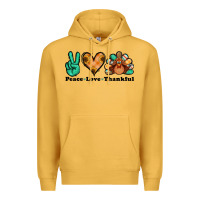 Mustard peace love thankful turkey Premium Hoodie - Jasminsmagicworld
