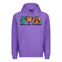 Purple peace love thankful turkey Premium Hoodie - Jasminsmagicworld