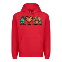 Red peace love thankful turkey Premium Hoodie - Jasminsmagicworld