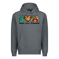 Rock peace love thankful turkey Premium Hoodie - Jasminsmagicworld