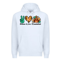 White peace love thankful turkey Premium Hoodie - Jasminsmagicworld