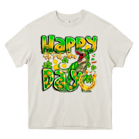 Cream Happy St Patricks Rex Day Heavy Core Tee - CowhideDigitalArt