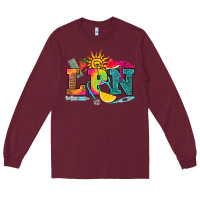 Burgundy lpn summer Long Sleeve Tee - RanaPortraitStore