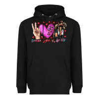 Black peace love makeup Heavyweight Hoodie - RacoonDesign
