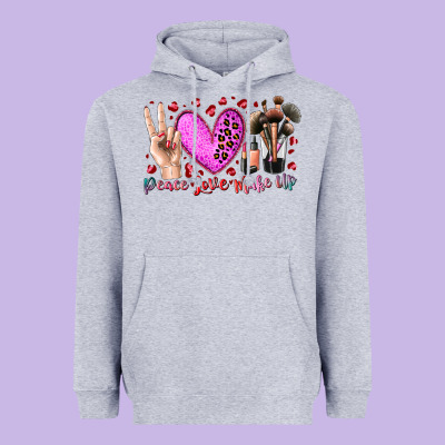 Peace Love Makeup Heavyweight Hoodie Designed By Racoondesign