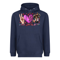 Navy peace love makeup Heavyweight Hoodie - RacoonDesign