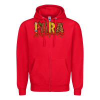 Red paraprofessional Zipper Hoodie - texasbilliewilder