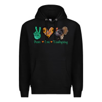 Black peace love thanksgiving Premium Hoodie - Jasminsmagicworld