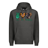 Charcoal Heather peace love thanksgiving Premium Hoodie - Jasminsmagicworld