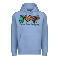 Colony Blue peace love thanksgiving Premium Hoodie - Jasminsmagicworld