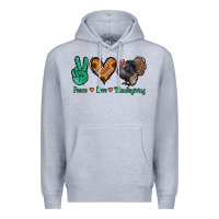 Heather Grey peace love thanksgiving Premium Hoodie - Jasminsmagicworld