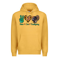 Mustard peace love thanksgiving Premium Hoodie - Jasminsmagicworld