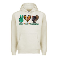 Oatmeal Heather peace love thanksgiving Premium Hoodie - Jasminsmagicworld