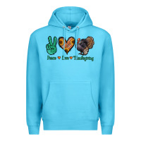 Ocean Blue peace love thanksgiving Premium Hoodie - Jasminsmagicworld