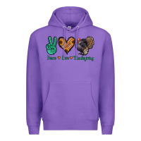 Purple peace love thanksgiving Premium Hoodie - Jasminsmagicworld