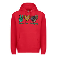Red peace love thanksgiving Premium Hoodie - Jasminsmagicworld