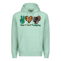 Seafoam peace love thanksgiving Premium Hoodie - Jasminsmagicworld