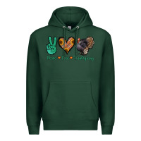 Sports Green peace love thanksgiving Premium Hoodie - Jasminsmagicworld