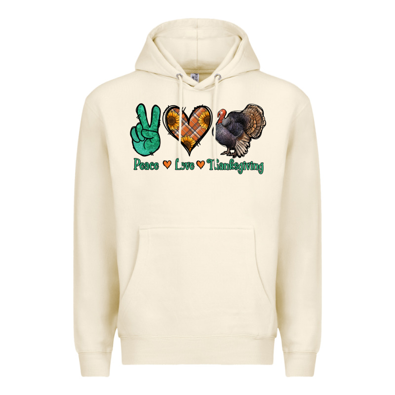 Peace Love Thanksgiving Premium Hoodie by Jasminsmagicworld | Teevron