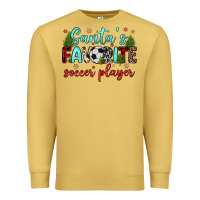Antique Gold santa s favorite soccer player Premium Sweatshirt - JahusDesignShop