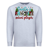 Heather Grey santa s favorite soccer player Premium Sweatshirt - JahusDesignShop