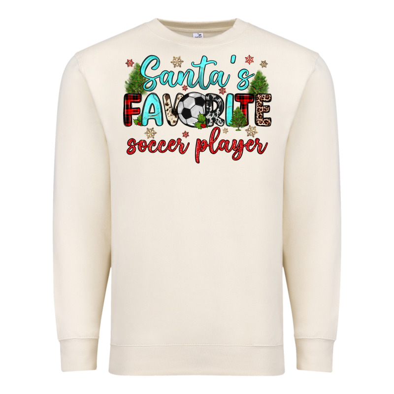Santa S Favorite Soccer Player Premium Sweatshirt by JahusDesignShop | Teevron