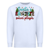 White santa s favorite soccer player Premium Sweatshirt - JahusDesignShop