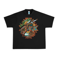 Black bucking bronco aztec shape background Urban Heavy Tee - Artiststas