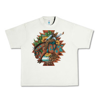 Pistachio bucking bronco aztec shape background Urban Heavy Tee - Artiststas