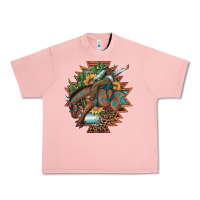 Salmon bucking bronco aztec shape background Urban Heavy Tee - Artiststas