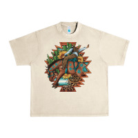 Bucking Bronco Aztec Shape Background Urban Heavy Tee | Teevron