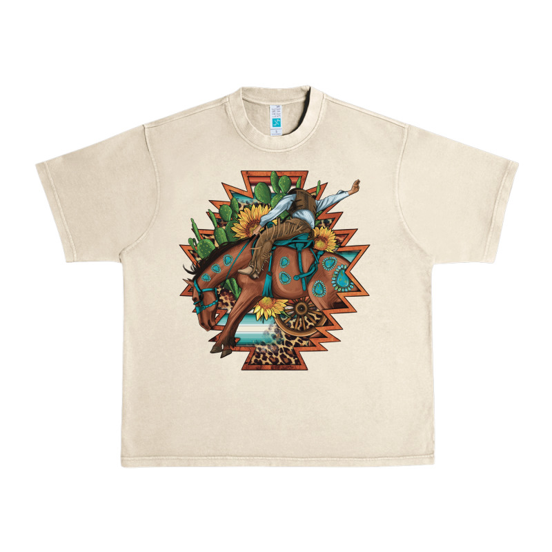 Bucking Bronco Aztec Shape Background Urban Heavy Tee by Artiststas | Teevron