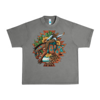Tornado bucking bronco aztec shape background Urban Heavy Tee - Artiststas