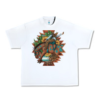 White bucking bronco aztec shape background Urban Heavy Tee - Artiststas