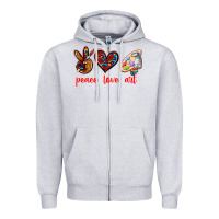 Peace Love Art Zipper Hoodie | Teevron