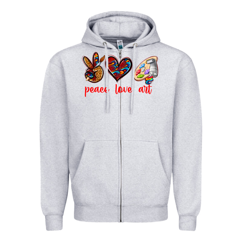 Peace Love Art Zipper Hoodie by texasbilliewilder | Teevron