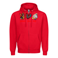 Red peace love art Zipper Hoodie - texasbilliewilder