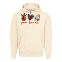 Sandshell peace love art Zipper Hoodie - texasbilliewilder