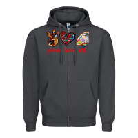 Smoke peace love art Zipper Hoodie - texasbilliewilder